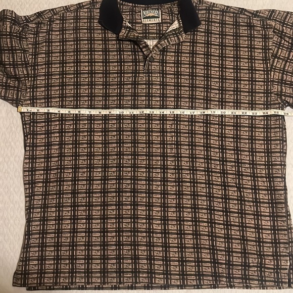 Northern Elements dark green, blue and beige collared long sleeve shirt - Picture 6 of 6
